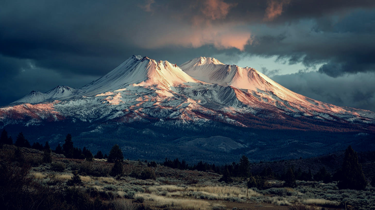 Mount Shasta at last light